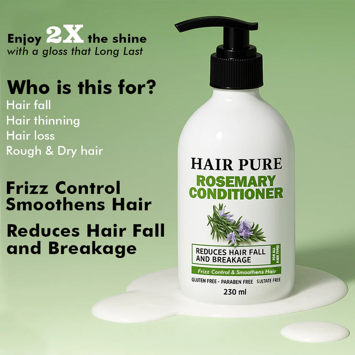 Hair Pure Rosemary Conditioner 250 ml - Anti Hair Fall and Conditioning Conditioner With Rosemary Extract for Strong and Smooth Hair