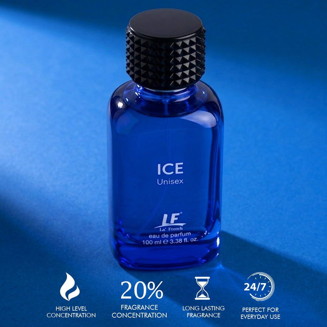 La French Ice Unisex Perfume 100ml | Long Lasting Fresh Eau De Parfum with Fruity, Citrus & Sweet Notes for Men & Women