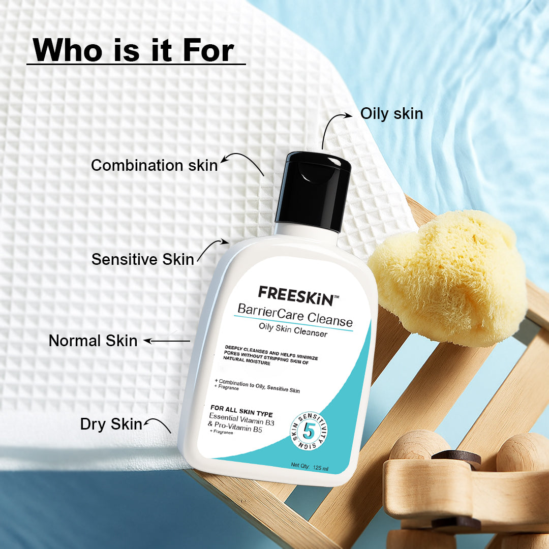 BarrierCare Oily Skin Cleanser 30ml | Niacinamide & Pro-Vitamin B5 Face Wash | Oil Control, Pore Minimizing Gentle Cleanser for Oily & Sensitive Skin