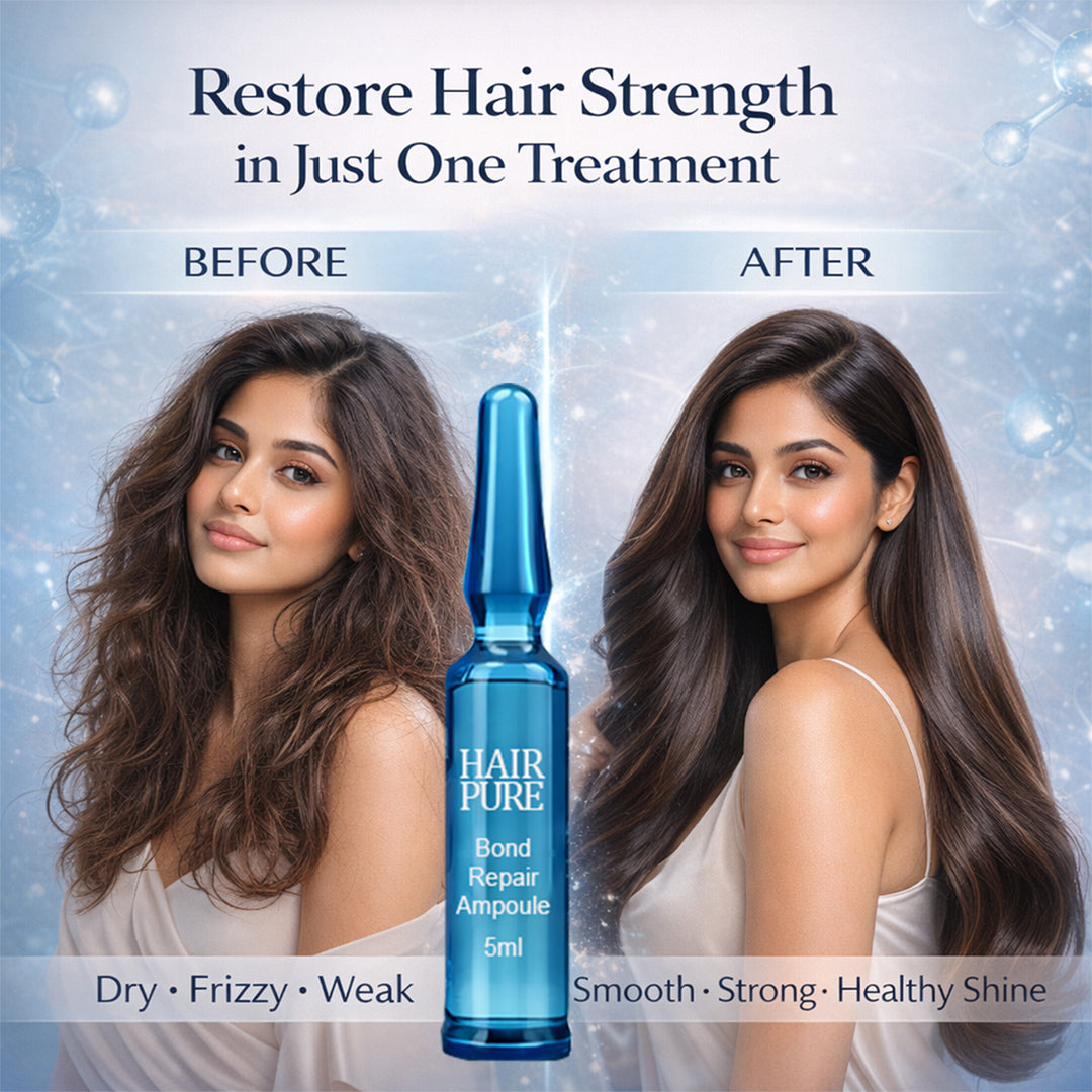 Bond Repair Ampoule 5ml with Hydrolyzed Keratin and Intensive Hair Repair Treatment for Damaged, Weak & Frizzy Hair