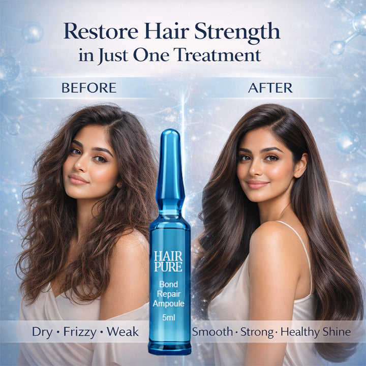 Bond Repair Ampoule 5ml with Hydrolyzed Keratin and Intensive Hair Repair Treatment for Damaged, Weak & Frizzy Hair
