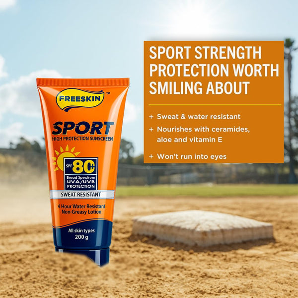 Sunscreen SPF 80+ PA+++ Sport 200g | High Protection Broad Spectrum Sunscreen | Vitamin C & Niacinamide Brightening, Hydrating & Non-Greasy Sunblock