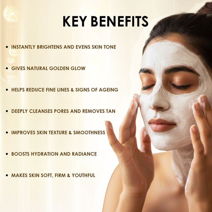 Luxury Gold Facial Kit 60g | 24K Gold Anti-Aging Facial Kit | Brightening, Firming & Glow Skin Treatment for Youthful Radiance