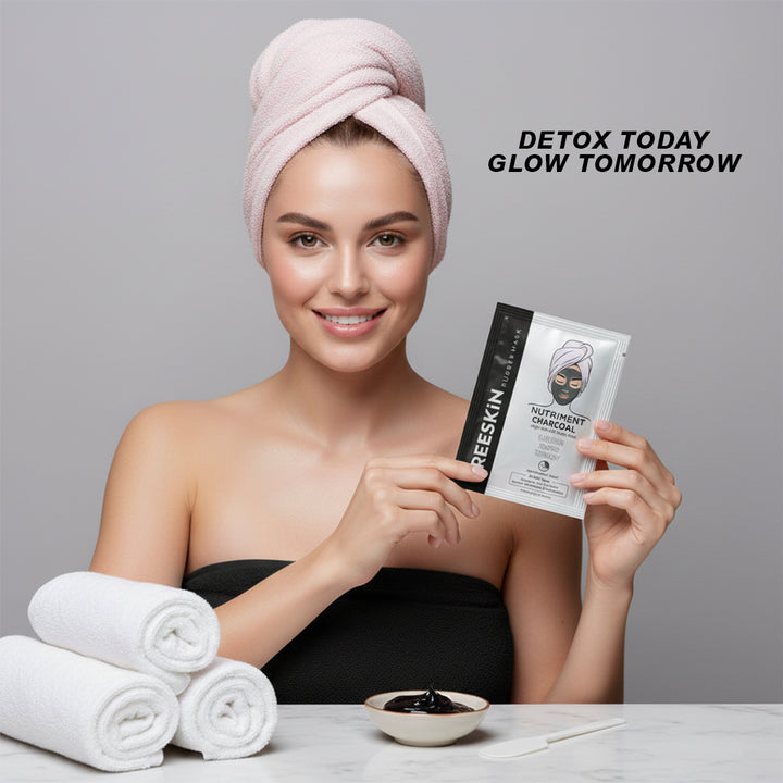 Charcoal Algae Peel Off Mask Powder + Gel (25g + 75ml) | Deep Detox Face Mask | Blackhead Removal, Oil Control & Pore Cleansing Treatment