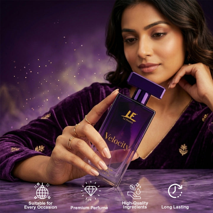 Velocity Perfume for Women 100ml – Long Lasting Eau De Parfum | Fresh Floral Bergamot Amber Sandalwood Fragrance
