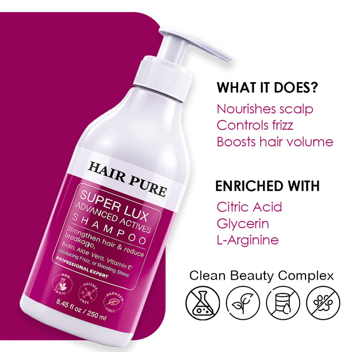 Super Lux Shampoo 250ml | Biotin, Aloe Vera & Vitamin E Shampoo for Healthy & Smooth Hair