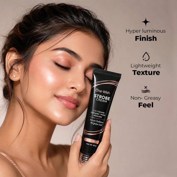 Strobe Cream Rose Gold, 30g | 3-in-1 Primer, Highlighter & Moisturizer