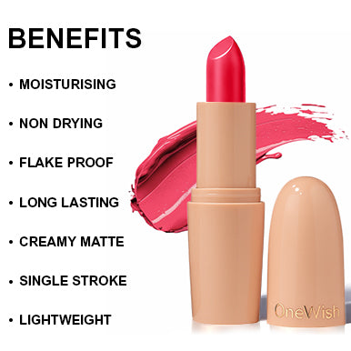 Creamy Matte Lipstick Blush Talk Shade 02 – Long Lasting Matte Lipstick, Full Coverage, Highly Pigmented Blush Pink Lip Color for Women (3.8g) promises