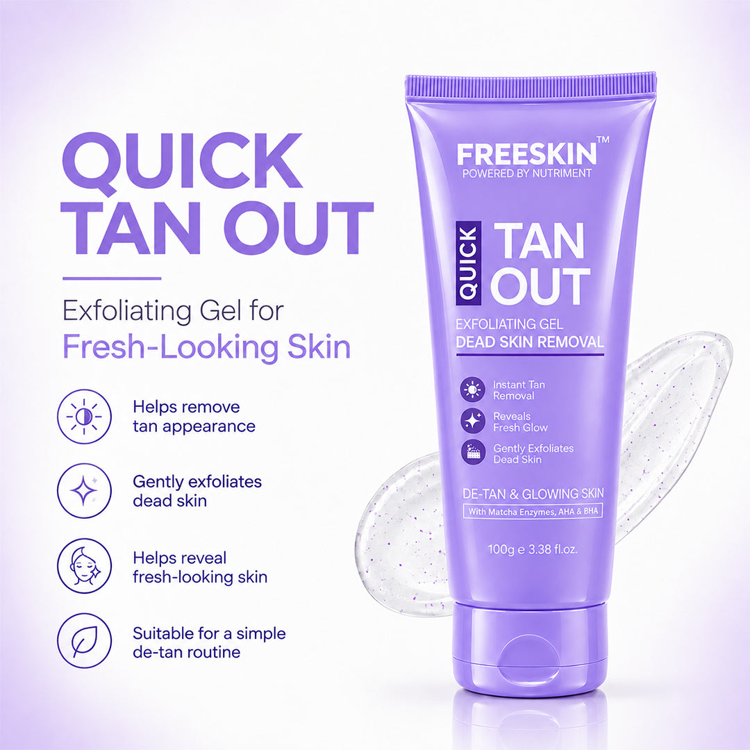 Quick Tan Out Exfoliating Gel for Face & Body, 100g | Dead Skin Cell Removal & Tan Removal Gel