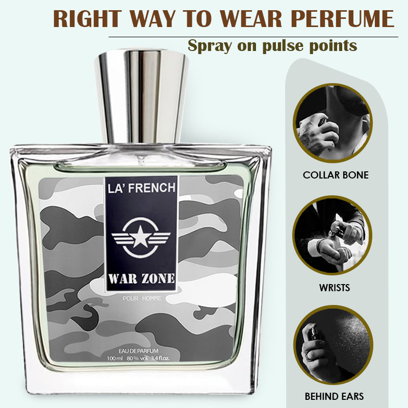 War Zone Perfume for Men 100ml | Long Lasting Citrus Fruity Woody Fragrance | Premium Eau De Parfum for Men | Bold & Powerful Masculine Scent