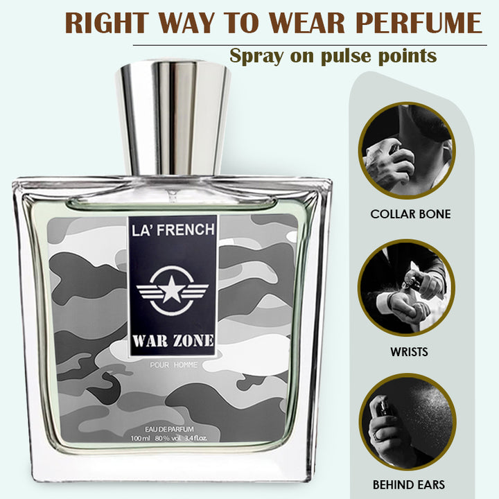War Zone Perfume for Men 100ml | Long Lasting Citrus Fruity Woody Fragrance | Premium Eau De Parfum for Men | Bold & Powerful Masculine Scent