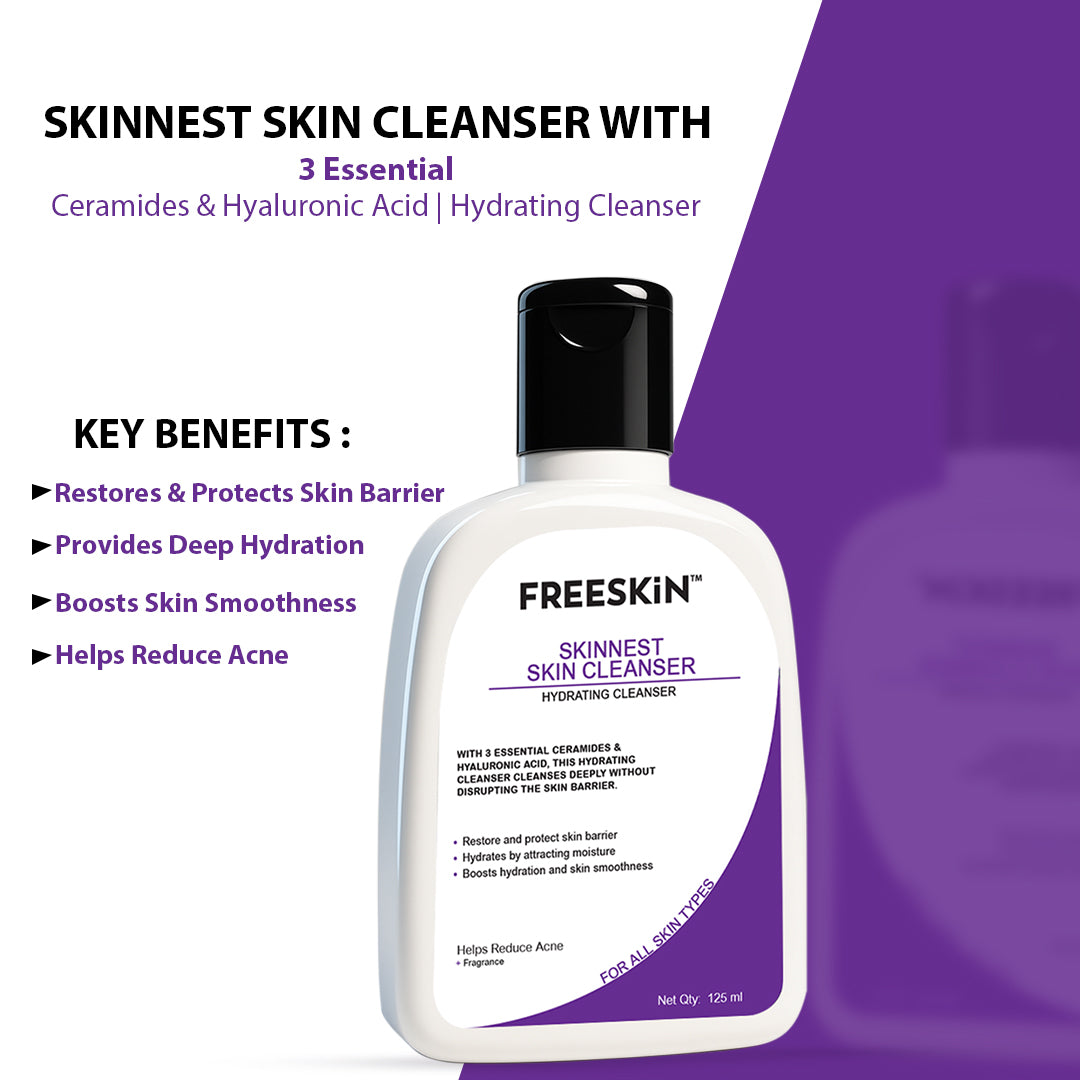 Skinnest Hydrating Cleanser 30ml | Ceramides & Hyaluronic Acid Face Cleanser | Barrier Repair Gentle Face Wash for Dry, Sensitive & Acne-Prone Skin