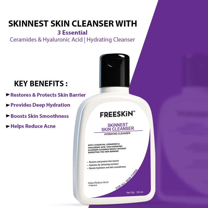 Skinnest Hydrating Cleanser 30ml | Ceramides & Hyaluronic Acid Face Cleanser | Barrier Repair Gentle Face Wash for Dry, Sensitive & Acne-Prone Skin