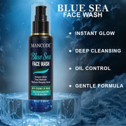 Blue Sea Face Wash 100ml | Deep Cleansing Face Wash for Men | Oil Control & Anti-Acne Formula | Hydrating & Refreshing Skincare