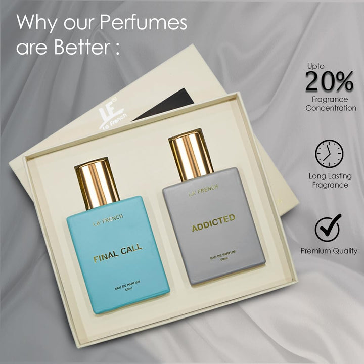 La French Unisex Perfume Gift Set Final Call & Addicted Gift Set (2 x 50ml)