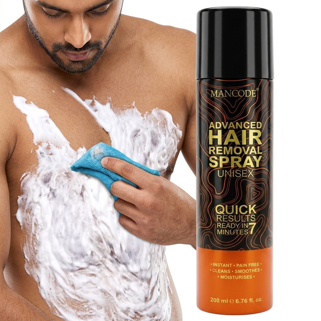 Hair Removal Foam Spray (200ml) | Painless Fast-Acting 3–6 Min Hair Removal for Men – Smooth Skin for Body, Chest, Back & Intimate Areas
