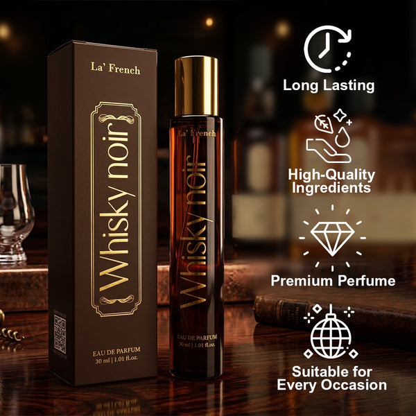 Whisky Noir Eau De Parfum 30ml | Premium Long-Lasting Bold Woody Perfume for Men