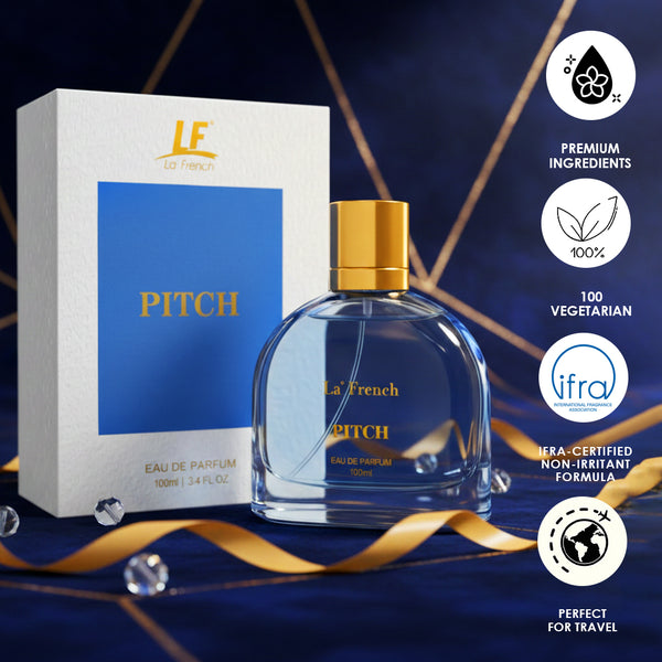 Pitch Unisex Perfume 100ml | Long-Lasting Premium Fragrance with Clary Sage, Lemon & Amber Notes | Refreshing, Elegant Scent for Office & Party