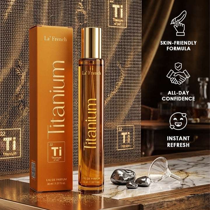 Titanium Perfume 30ml | Long Lasting Fresh Metallic Woody Fragrance for Men & Women | Premium Unisex Eau De Parfum | Strong & Modern Signature Scent