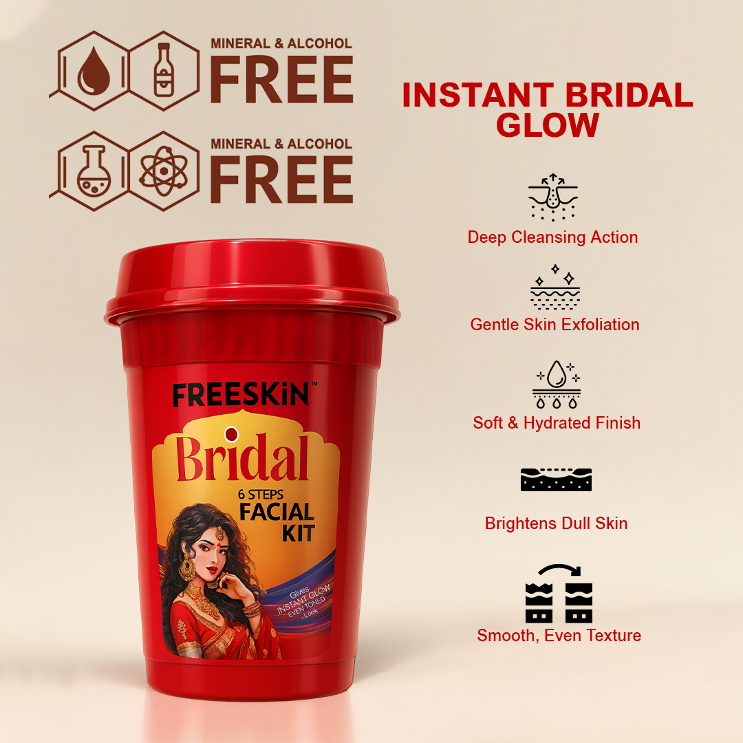 Bridal Facial Kit 60g | Instant Glow 6-Step Facial Kit | Brightening, Hydration & Even Skin Tone Bridal Glow Treatment