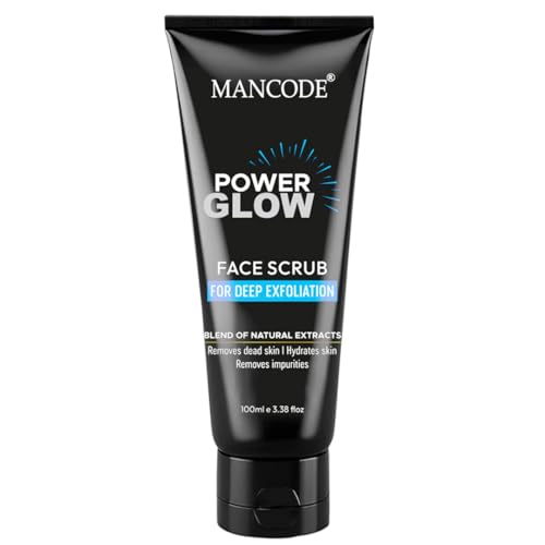 Power Glow Face Scrub 100ml | Brightening Face Scrub for Men | Removes Blackheads & Dead Skin | Smooth & Glowing Skin Formula