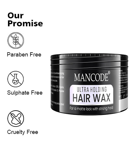 Ultra Holding Hair Wax 100ml | Strong Hold Matte Finish Hair Wax for Men | Long Lasting Styling Wax | Natural Look & Easy Wash promises