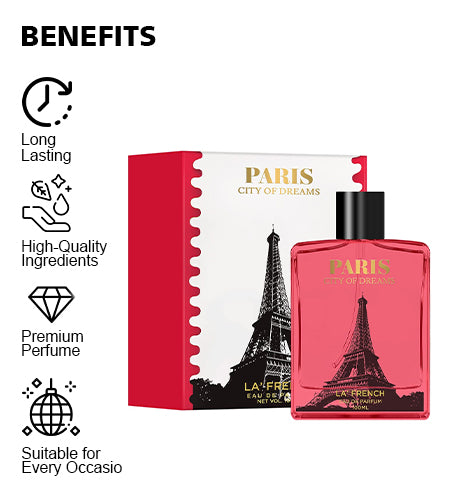 City of Dreams Paris Perfume for Men & Women 100ml | Long Lasting Floral Woody Fragrance | Premium Unisex Eau De Parfum | Elegant Luxury Scent promises