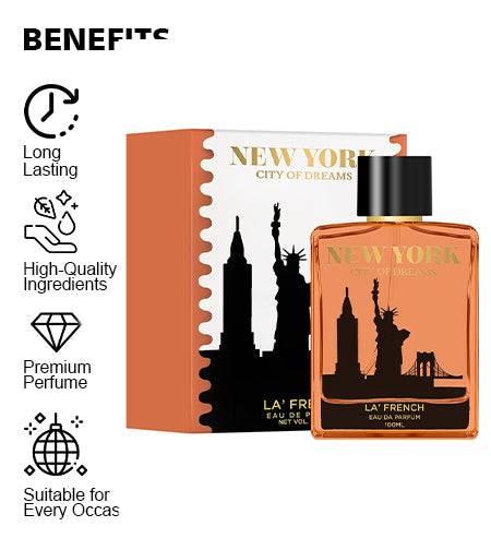 New York Eau De Parfum 100ml – Unisex Long Lasting Perfume | Fresh Spicy Aqua Premium Fragrance for Men & Women promises