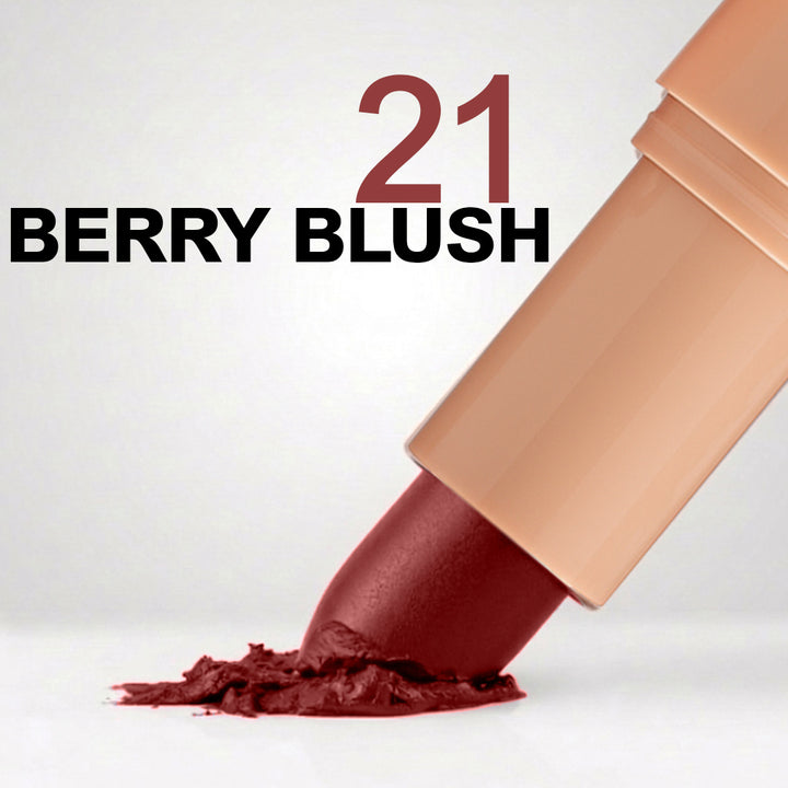 Creamy Matte Lipstick Berry Blush Shade 21 – Long Lasting Matte Lipstick, Full Coverage, Highly Pigmented Lip Color for Women (3.8g)