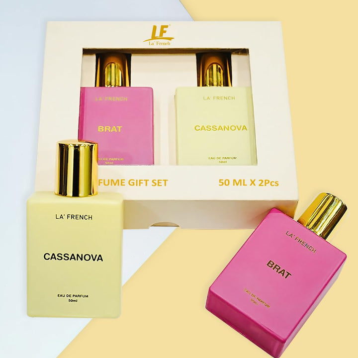 La French Unisex Perfume Gift Set Brat & Cassanova Gift Set Combo (2 x 50ml)
