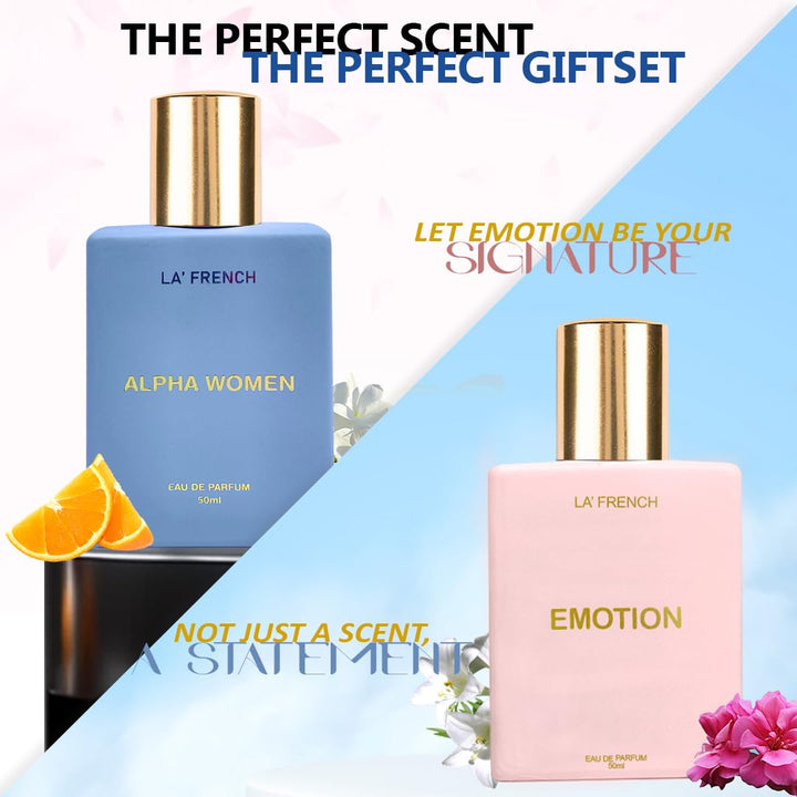 La French Unisex Perfume Gift Set Alpha Women & Emotion Gift Set (2 x 50ml)
