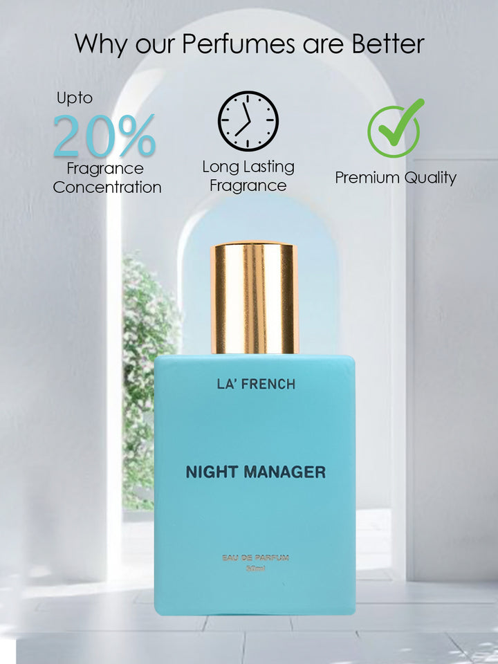 Night Manager Perfume for Men & Women 50ml | Long Lasting Warm Woody Spicy Fragrance | Premium Unisex Eau De Parfum | Elegant Night Scent