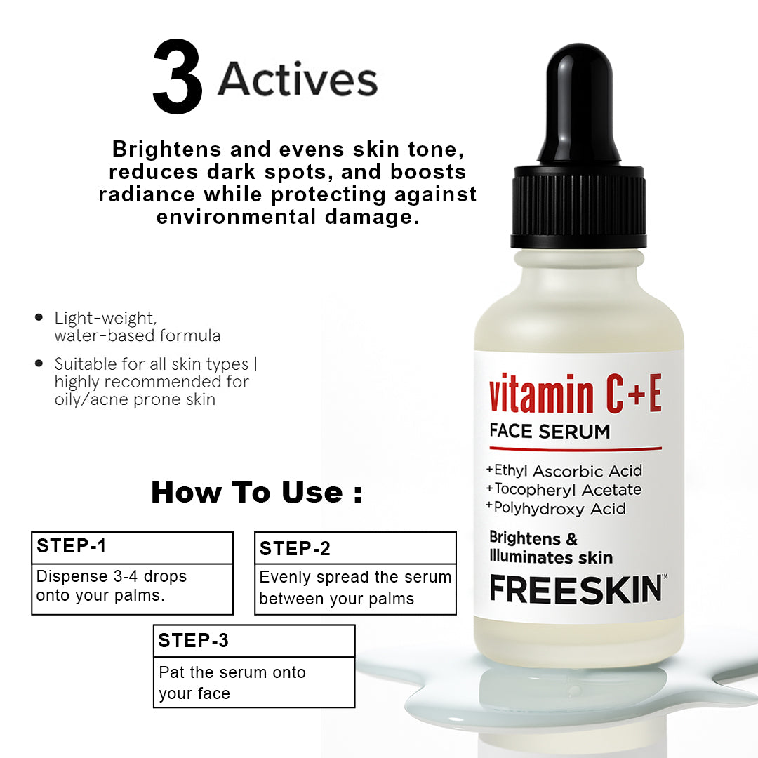 Vitamin C + E Face Serum (30ml) | Brightening & Glow Serum with PHA for Even Skin Tone & Radiant Skin