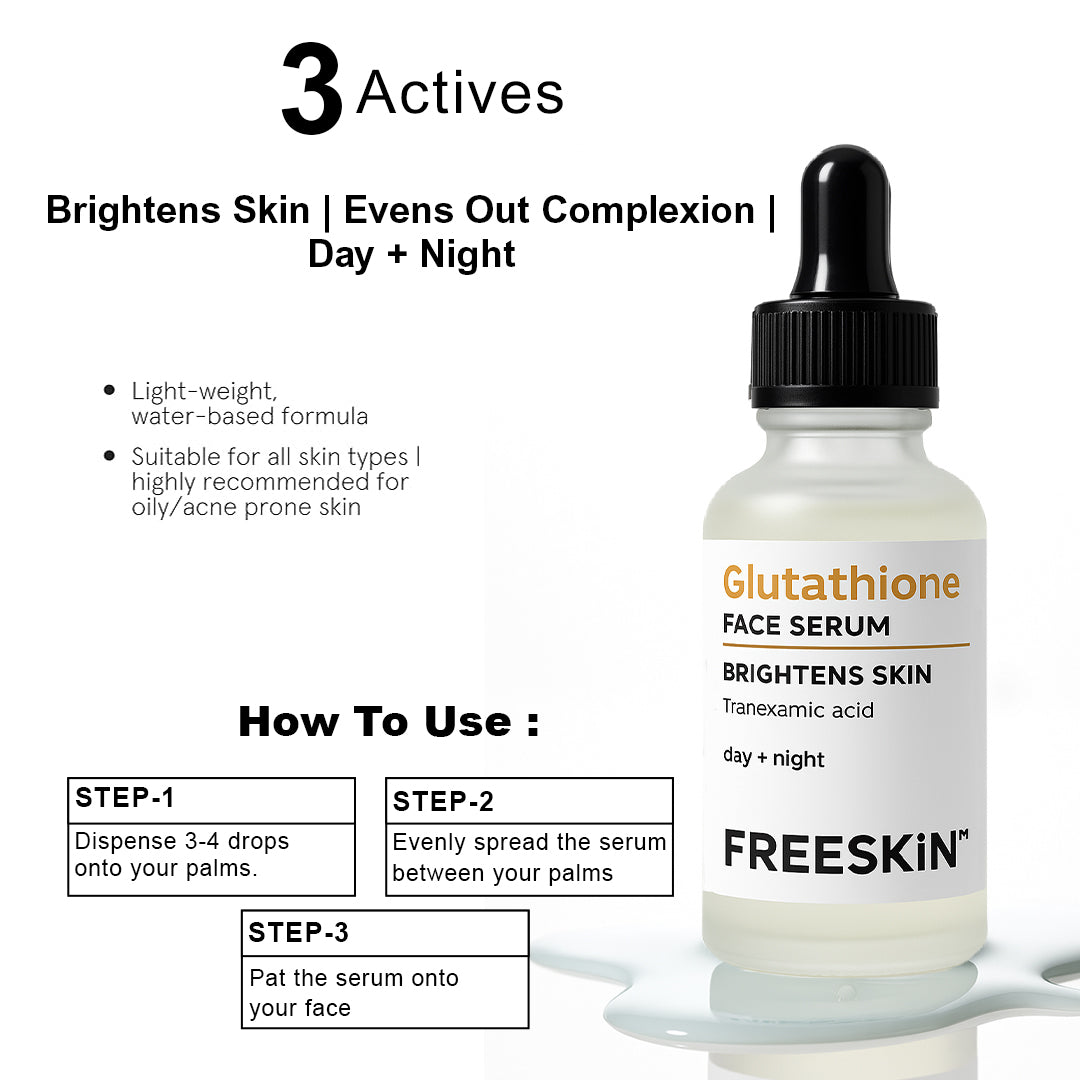 Glutathione Face Serum (30ml) | Brightening & Pigmentation Correction Serum with Tranexamic Acid for Radiant Glow