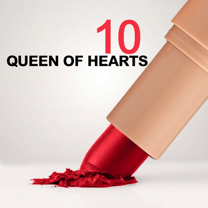 Creamy Matte Lipstick Queen of Hearts Shade 10 – Long Lasting Matte Lipstick, Full Coverage, Highly Pigmented Lip Color for Women (3.8g)