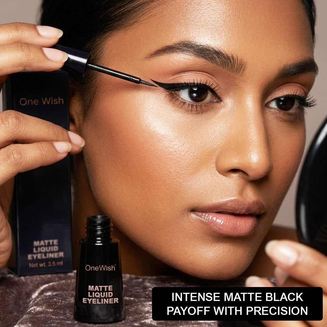Matte Liquid Eyeliner 3.5ml – Intense Black, Smudge-Proof & Long-Lasting
