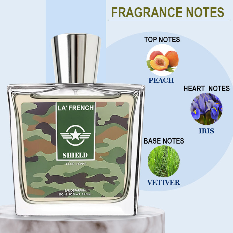 Shield Perfume for Men 100ml | Long Lasting Aqua Floral Woody Fragrance | Premium Eau De Parfum for Men | Fresh & Powerful Masculine Scent