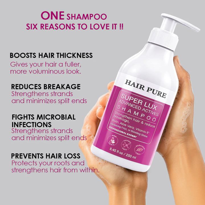 Super Lux Shampoo 250ml | Biotin, Aloe Vera & Vitamin E Shampoo for Healthy & Smooth Hair