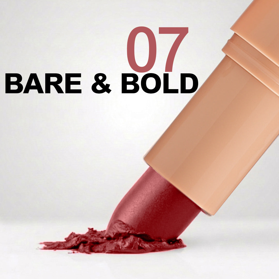 Creamy Matte Lipstick Bare & Bold Shade 07 – Long Lasting Matte Lipstick, Full Coverage, Highly Pigmented Nude Lip Color for Women (3.8g)