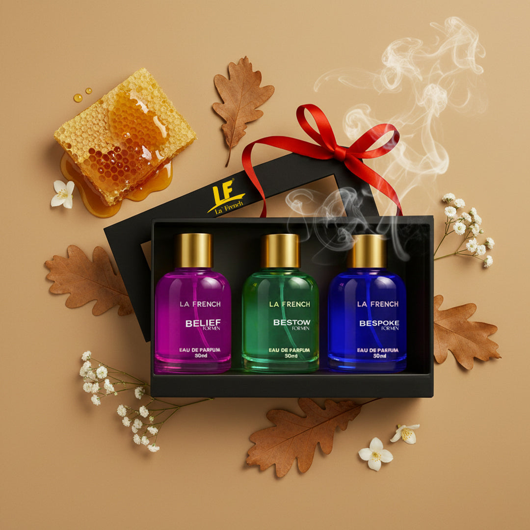 Man Perfume Gift Set 3 x 30 ml for Men | with Belief Bestow Bespoke Perfume | Woody, Citrusy Long Lasting EDP Fragrance Scent Best Gift Hamper Set for Men