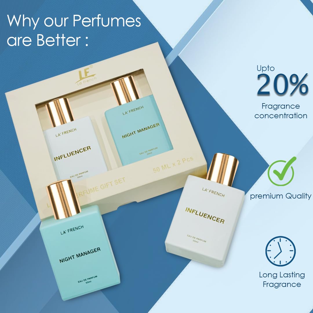 La French Unisex Perfume Gift Set Influencer & Night Manager Gift Set (2 x 50ml)