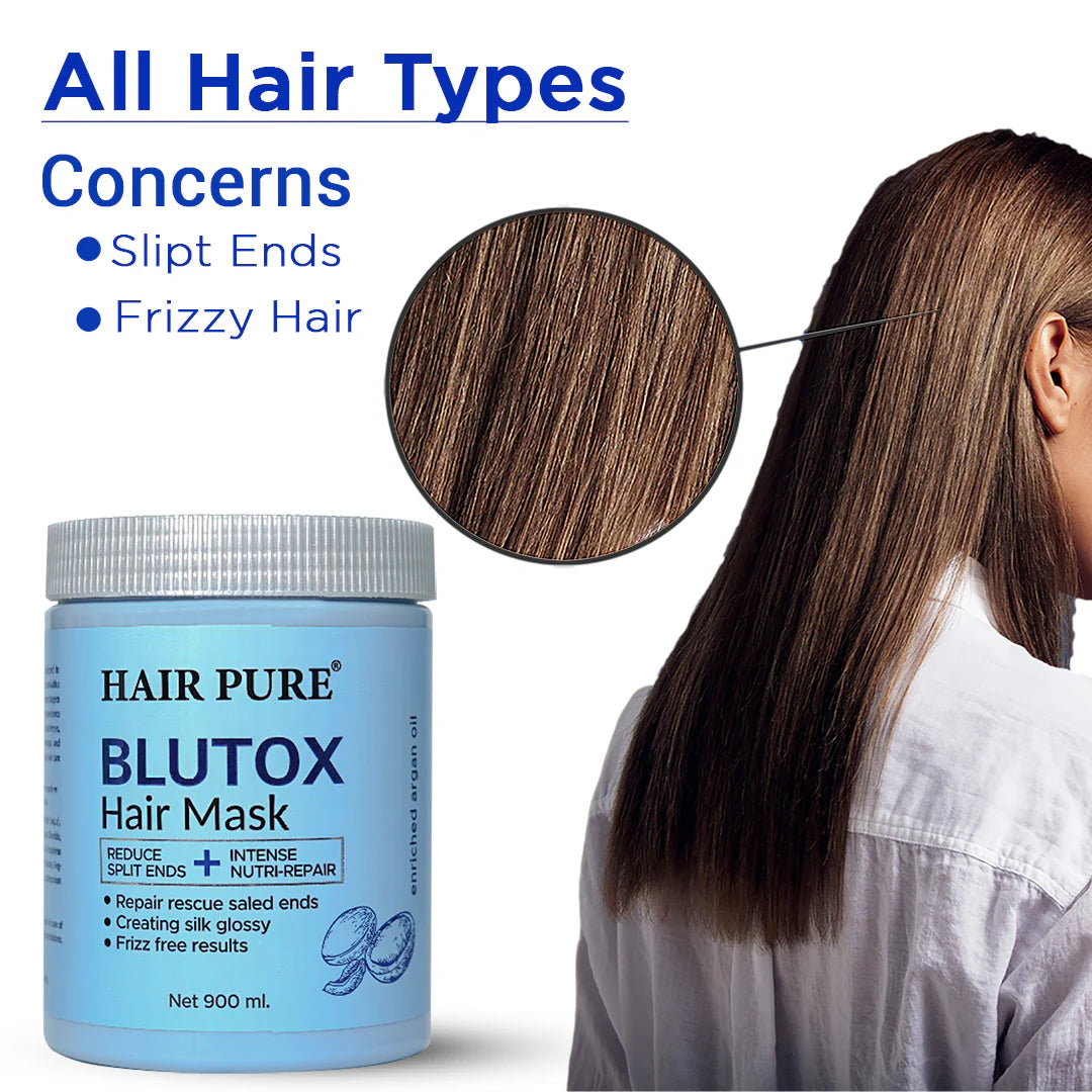 Bluetox Repair Hair Mask 900ml - Damage & Split End Repair for Dry, Damaged & Frizzy Hair