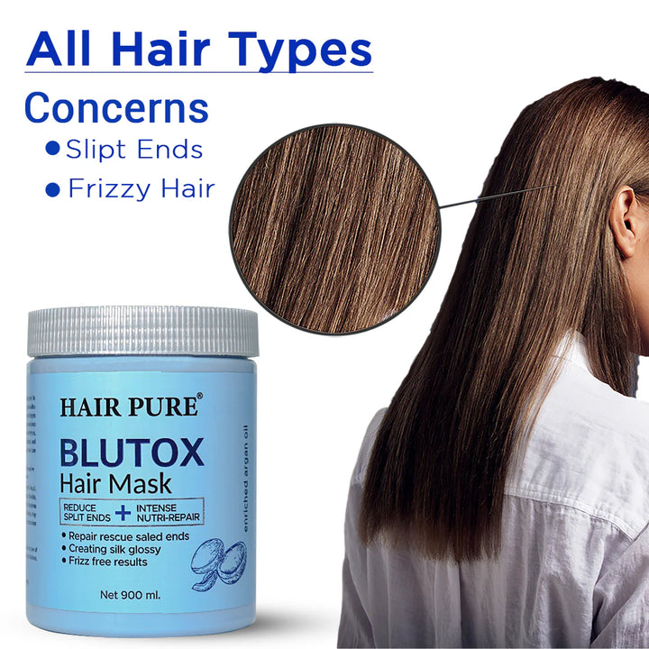 Bluetox Repair Hair Mask 900ml - Damage & Split End Repair for Dry, Damaged & Frizzy Hair
