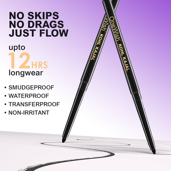 Kohl Kajal Bold Black 0.3g – Smudge-Proof, Waterproof & Long-Lasting Eye Kajal