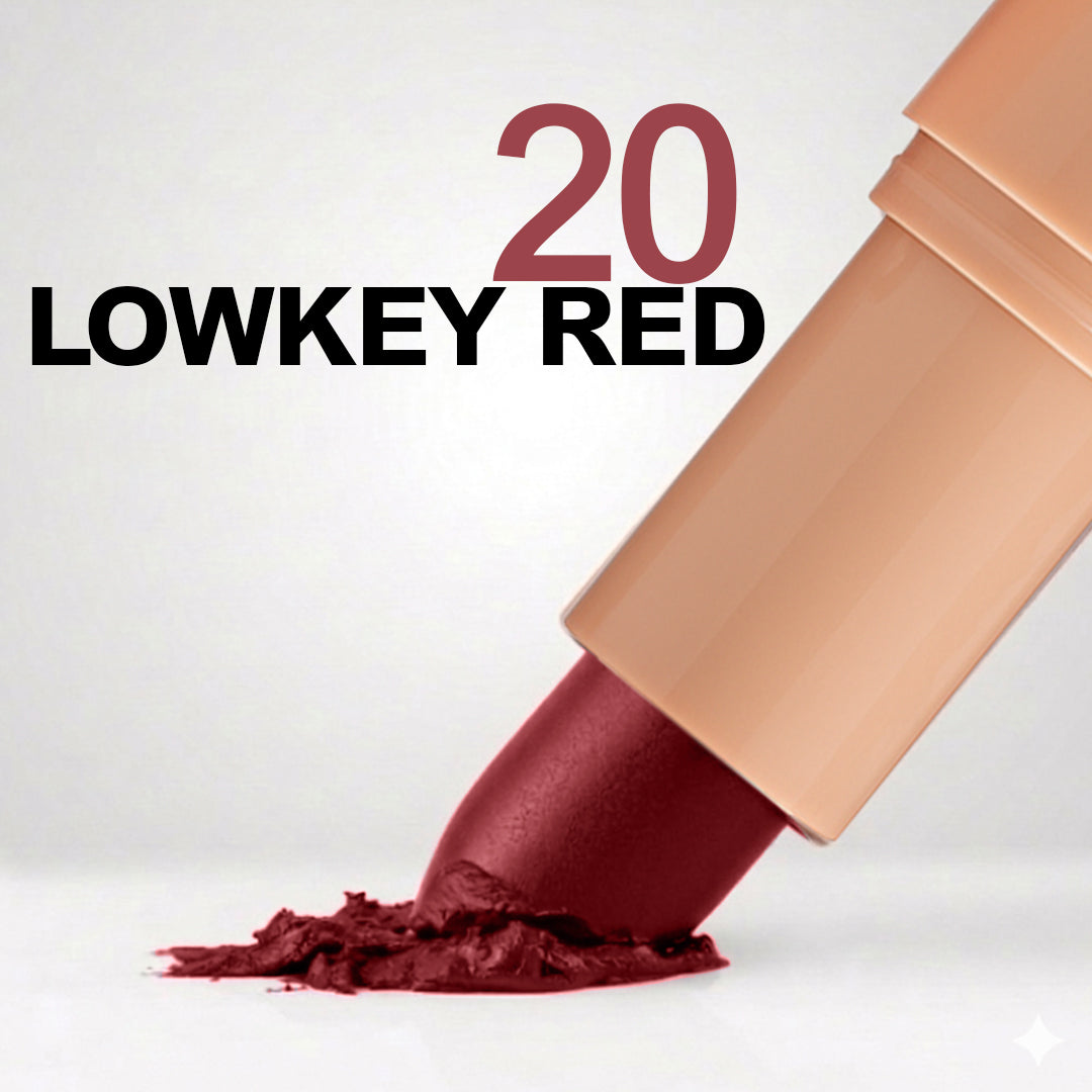 Creamy Matte Lipstick Lowkey Red Shade 20 – Long Lasting Matte Lipstick, Full Coverage, Highly Pigmented Lip Color for Women (3.8g)