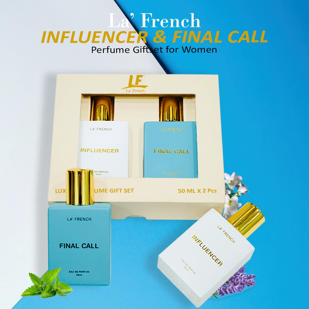 La French Unisex Perfume Gift Set Influencer & Final Call Perfume Gift Set 50ml X 2 Pcs