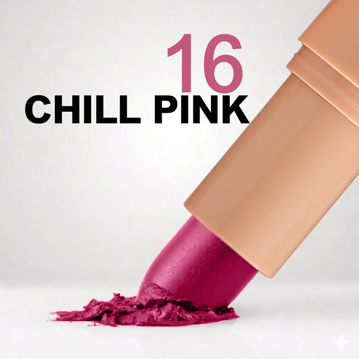 Creamy Matte Lipstick Chill Pink Shade 16 – Long Lasting Matte Lipstick, Full Coverage, Highly Pigmented Lip Color for Women (3.8g)
