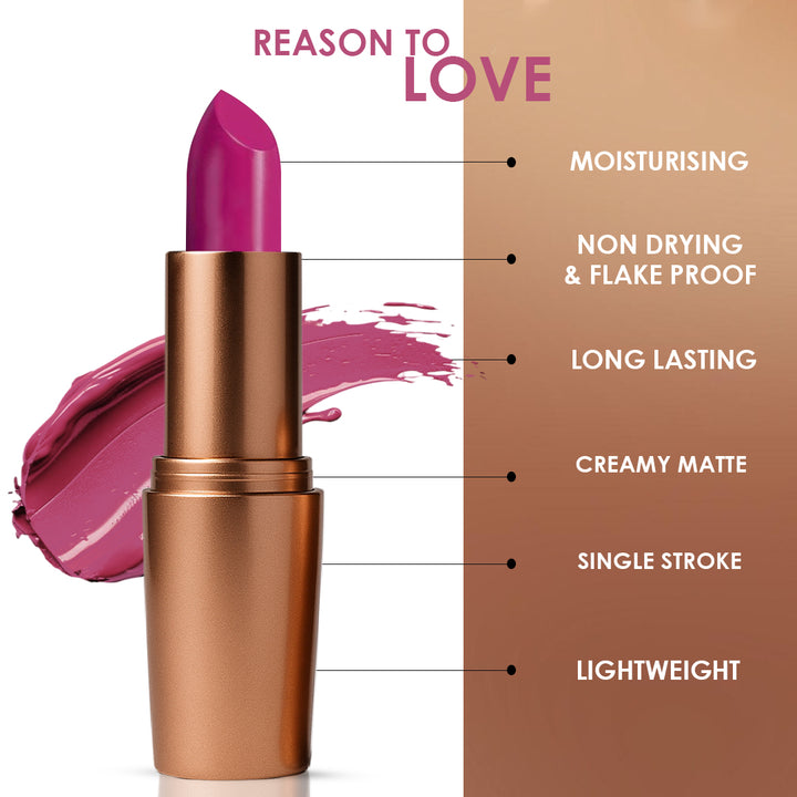 Creamy Matte Lipstick Dramatic Red 3.8g (Shade 23) – Long-Lasting, Full Coverage Bold Red Matte Lipstick