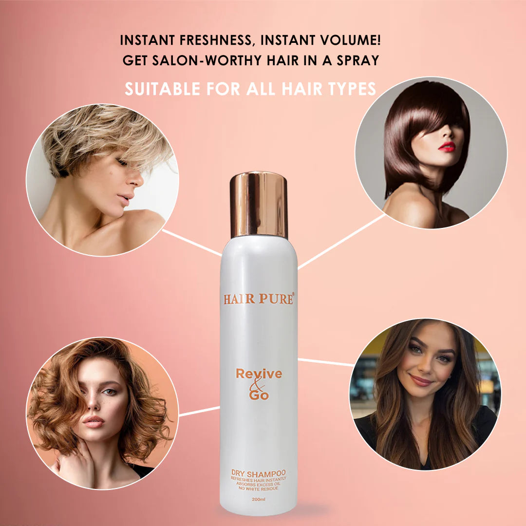 Dry Shampoo 200ml – Instant Oil Absorbing Spray for Fresh, Voluminous & Clean Hair Without Water