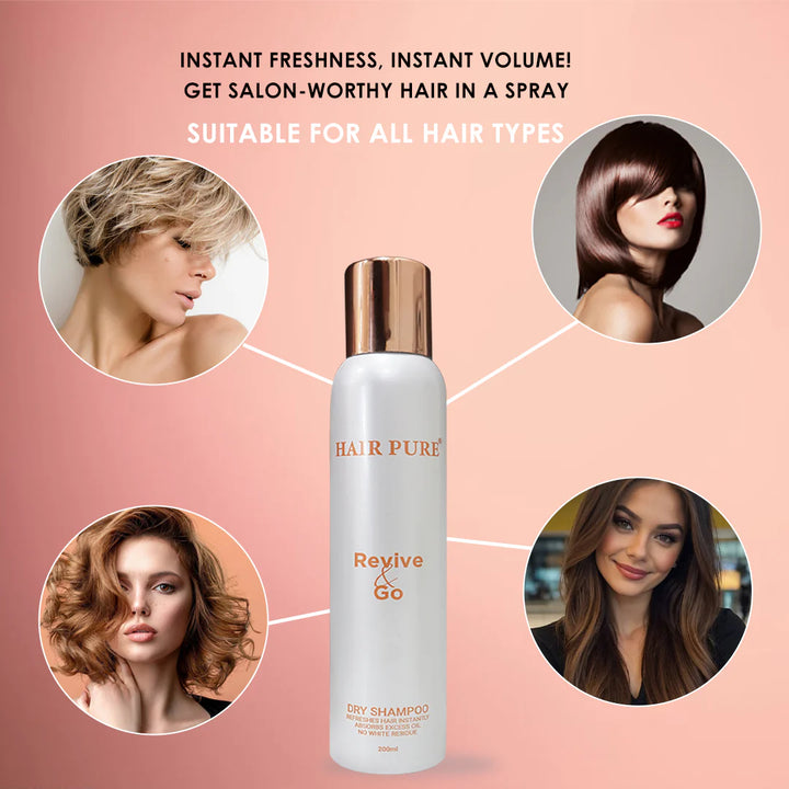 Dry Shampoo 200ml – Instant Oil Absorbing Spray for Fresh, Voluminous & Clean Hair Without Water